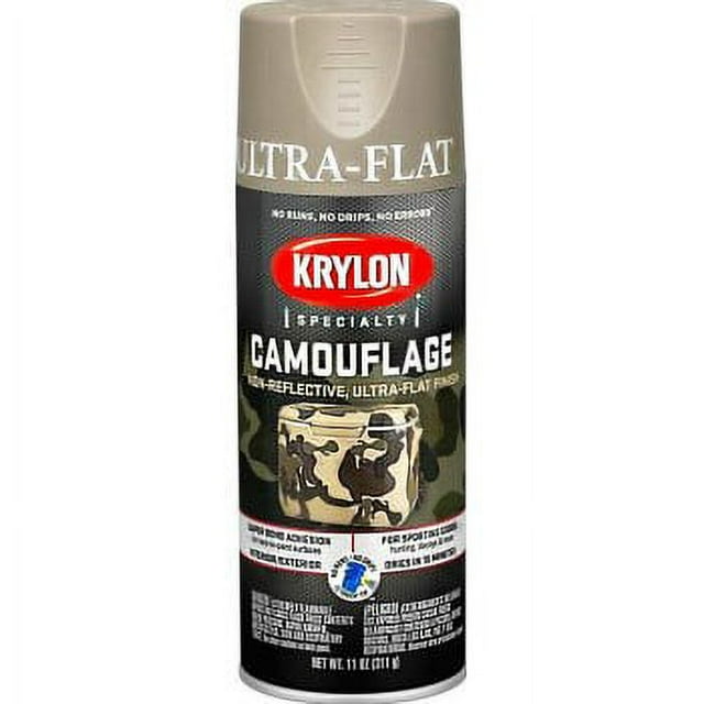 Krylon Ultra Flat Camouflage Paint, Camo Khaki 11 oz. Aerosol (Set of