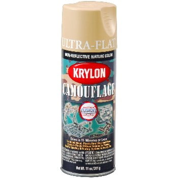 Krylon Ultra Flat Camouflage Paint, Sand ~ 11 oz (Set of 6)