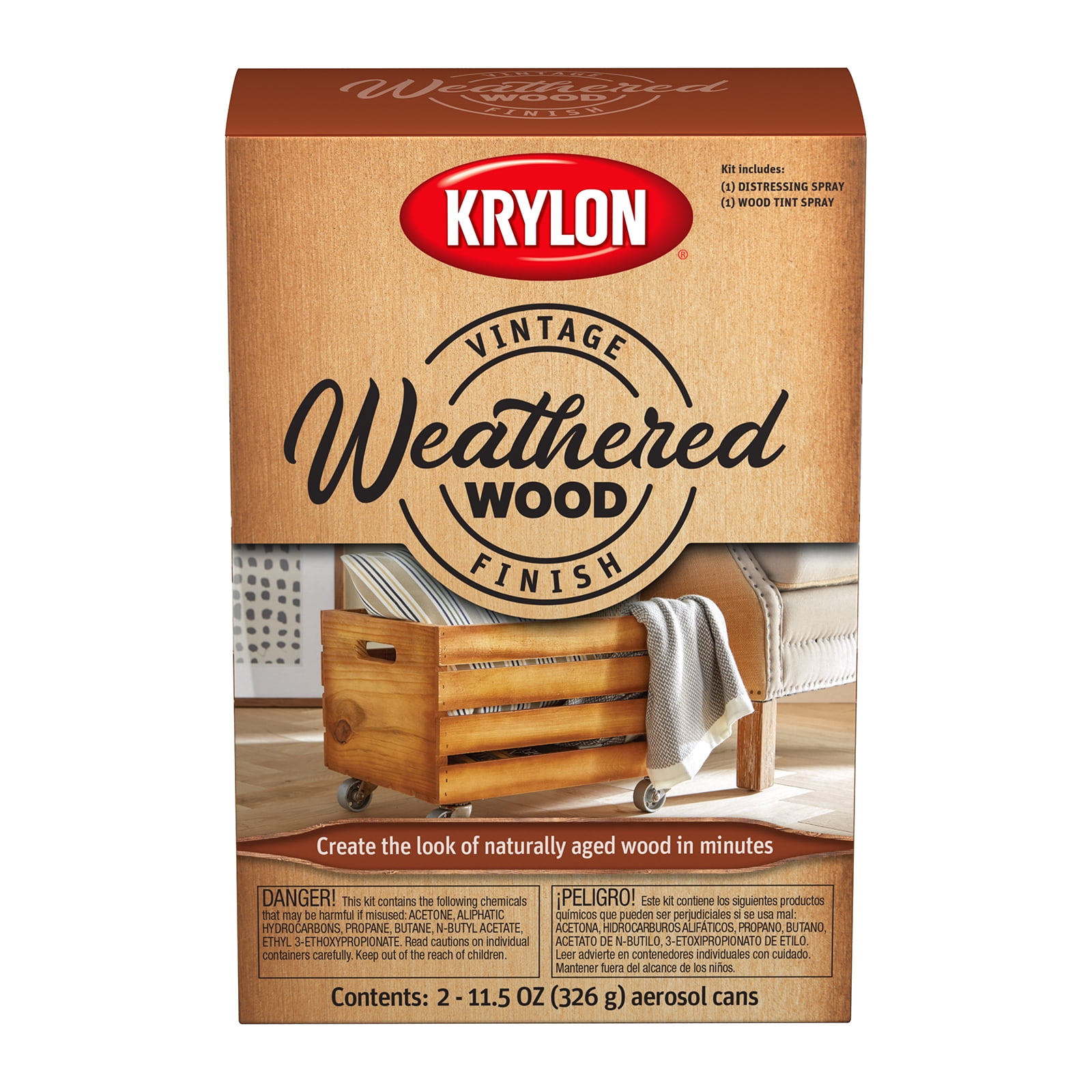 Krylon Paint Kit Vintage Finish Weathered Wood