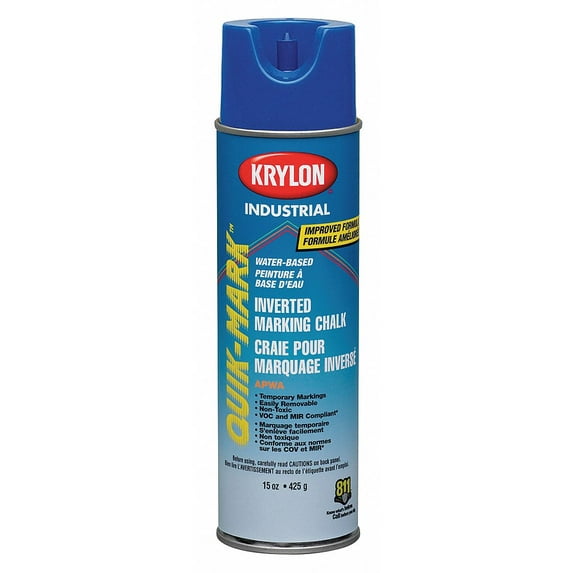 Krylon Water-Base Inverted Marking Chalk, Blue, 15 oz. 15 oz. Blue KWBC3504A
