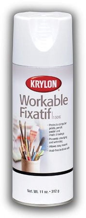 Krylon® Workable Fixatif 11 oz. Aerosol Spray - Lasting Protection for Pencil, Pastel and Chalk Drawings (Pkg/3)