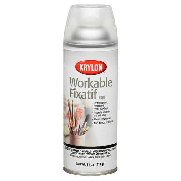 Krylon Workable Fixatif Spray Coating, Clear Finish, 11 oz.