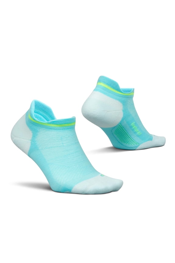 Elite Max Cushion No Show Tab Ankle Socks - Sport Sock with Targeted Compression - Gray Sky, M (1 Pair)
