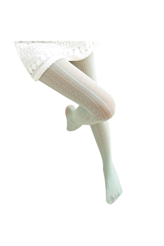 Lace Tights Fishnet Floral Stockings Lace Patterned Tights Small Hole Pattern Leggings Tights Net Pantyhose (F,One Size)