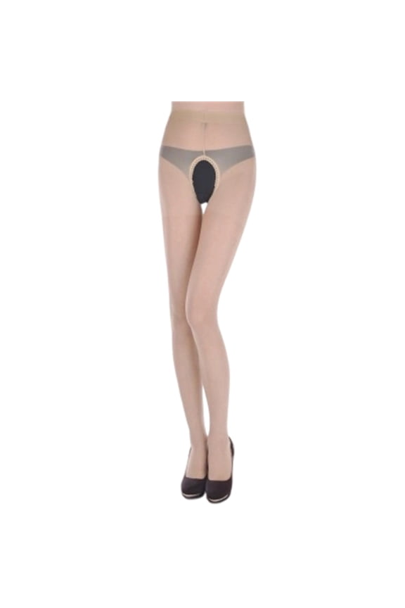 Stretchy Breathable Open-Crotch Bodystocking For Women Seamless Lift Buttocks Sheer Solid Color Sheer Stockings