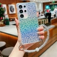 thumbnail image 1 of Kryonix Case for Samsung Galaxy S25 Plus, Leopard Print Electroplated Soft Protective with Lanyard Strap, Purple/Blue/Pink/Gold, 1 of 9