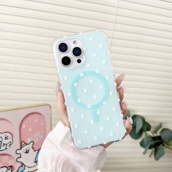 Kryonix Case for iPhone 16: Macaron Color Magnetic Polka Dot Case - Dopamine Aesthetic Anti-Drop Protection with Smooth Creamy Finish