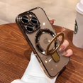 thumbnail image 1 of Kryonix Case for iPhone 16 Pro Max/16: Magnetic Pivot Stand - Transparent Electroplated Cover with Lens Protection & Shockproof Bumper, 1 of 6