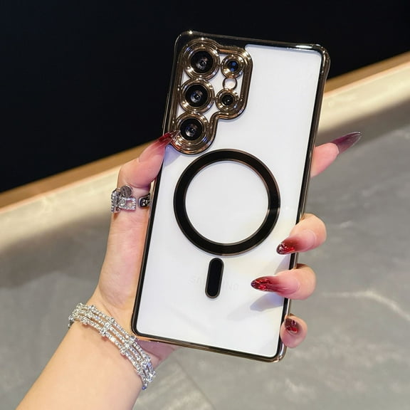 Kryonix For Samsung Galaxy S25 Edge Case, Electroplated Dual-Color Acrylic Magnetic Shockproof Back Cover, Purple/Blue/Pink/Black