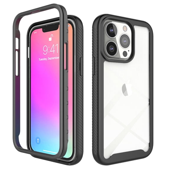 Kryonix For iPhone 11 Case, Acrylic TPU Transparent Shockproof Full Cover Protective Shell with Non-Slip Design, Brown/Blue/Pink/Black