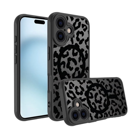 Kryonix For iPhone 13 Pro Max Case Magnetic, Leopard Print Matte Phone Case with MagSafe Compatible for 12-16 Series, Black/White/Red