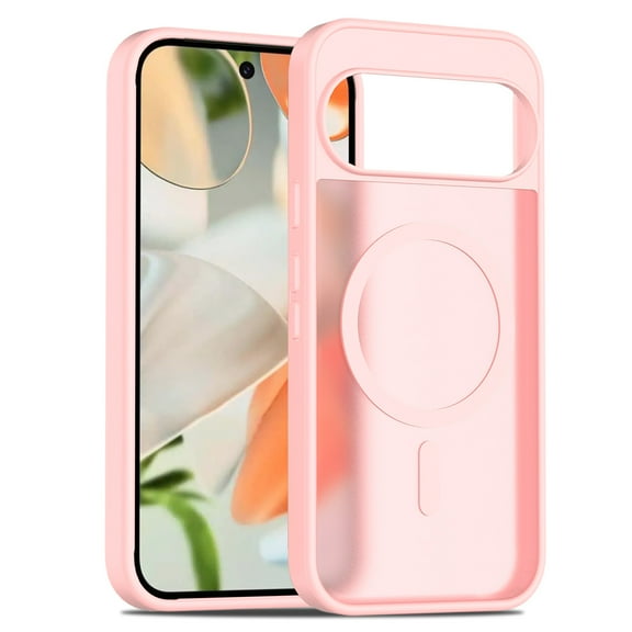 Kryonix for Google Pixel 10 Pro/Google Pixel 10 Case with Magnetic Compatible with Mag-Safe Military Grade Drop Protection Slim Translucent Matte Phone Case with Anti-Fingerprint Tech, Pink