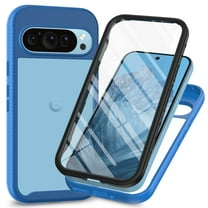 Kryonix for Google Pixel 10 Pro XL Case Full-Body Bumper Case Cover Built in Screen Protector Shockproof Transparent Back 360 Full Body Protective Case, Blue