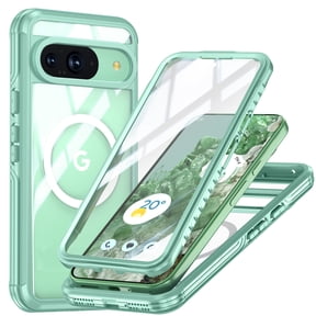 Kryonix for Google Pixel 9 6.3'' Clear Magnetic Shockproof Case, 360-Degree Protection scratches Heavy Duty Military Grade Rugged Protection Built in Screen Protector Phone Case Cover,Green