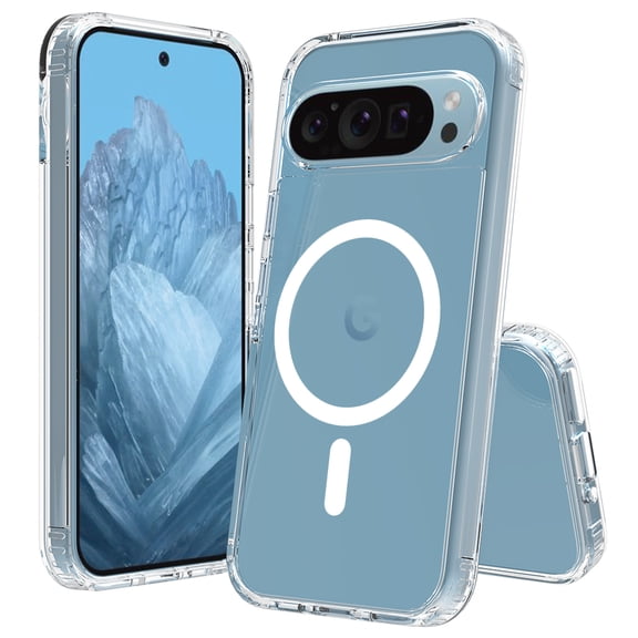 Kryonix for Google Pixel 9 Pro XL Case, Compatible with Magsafe, Military-Grade Protection, Yellowing Resistant, Scratch-Resistant Back, Shockproof Phone Case for Pixel 10 Pro XL, Clear