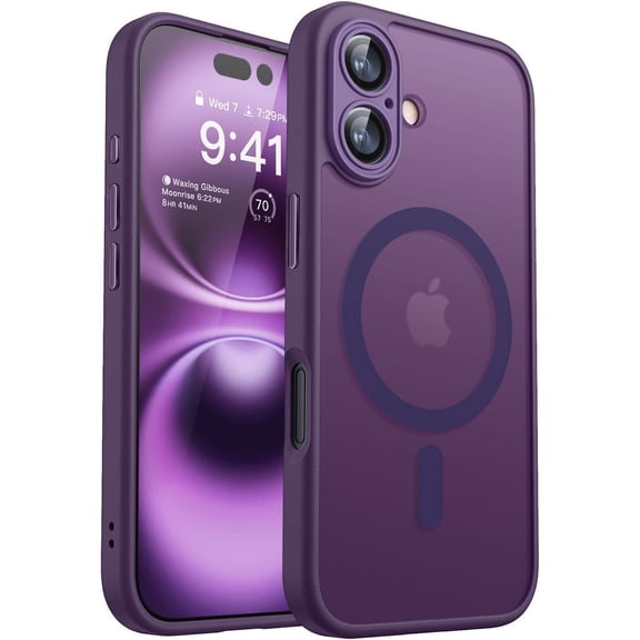 Kryonix Magnetic for iPhone 13 Pro Max Case (Compatible with MagSafe) (Military Grade Drop Protection) Translucent Matte Shockproof Phone Cover,Purple/Blue/Pink/Black