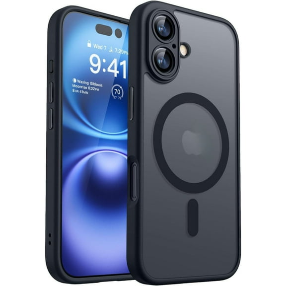 Kryonix Magnetic for iPhone 16 E Case With Lens Case(Compatible with MagSafe) (Military Grade Drop Protection) Translucent Matte Shockproof Phone Cover,Purple/Blue/Pink/Black