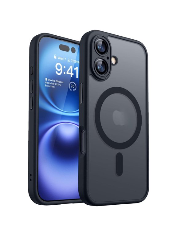 Magnetic for iPhone 16 E Case With Lens Case(Compatible with MagSafe) (Military Grade Drop Protection) Translucent Matte Shockproof Phone Cover,Purple/Blue/Pink/Black