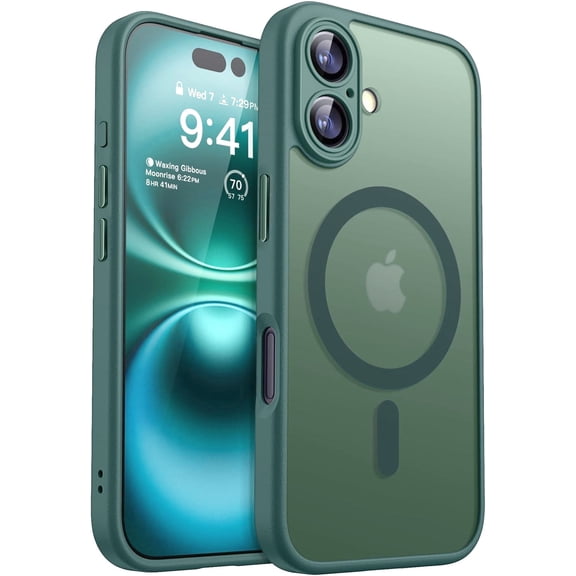 Kryonix Magnetic for iPhone 16 Pro Case (Compatible with MagSafe) (Military Grade Drop Protection) Translucent Matte Shockproof Phone Cover,Purple/Blue/Pink/Black