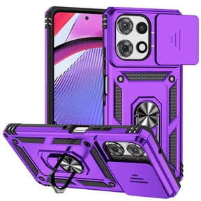 Kryonix for Motorola Moto G Play 2026 6.7” case,Military Grade Drop Impact,360 Metal Rotating Ring Kickstand Holder,Camera Lens Slide Protection Case,Armor Shockproof Case,TPU Bumper,Purple