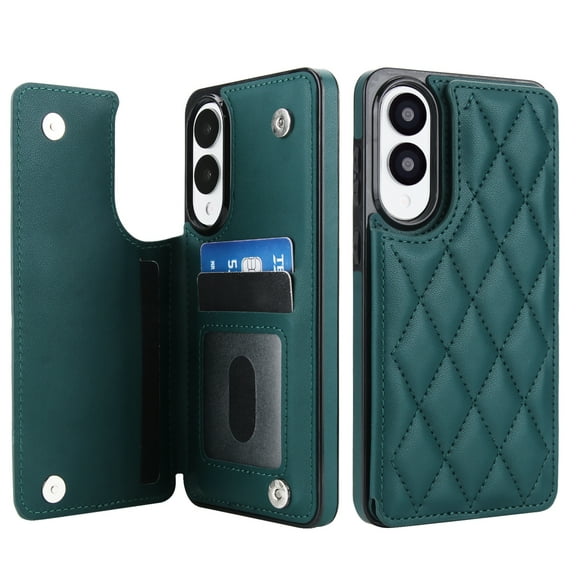 Kryonix for Samsung Galaxy S25 Edge Case Leather Wallet with Card Holder, RFID Blocking PU Leather Flip Cover Kickstand Magnetic Closure Shockproof Heavy Duty Protective Case,Green/Pink/Brown