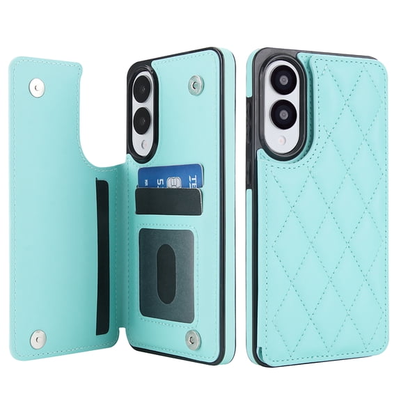 Kryonix for Samsung Galaxy S25 Edge Case Leather Wallet with Card Holder, RFID Blocking PU Leather Flip Cover Kickstand Magnetic Closure Shockproof Heavy Duty Protective Case,Green/Pink/Brown