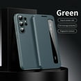 thumbnail image 1 of Kryonix for Samsung Galaxy S26 Ultra Smart Wallet Phone Case, Protective Cover with Smart Small Screen View, Finger Tap Control, Slim Design, Card Holder Pocket, PU Leather Flip Cover, Green, 1 of 8