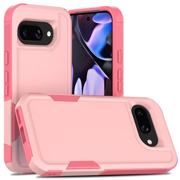 Kryonix for Google Pixel 9A 6.3” Phone Case,Slim & Tough, Dual Layer Shockproof Heavy Duty Military Grade Protective Case  Hybrid Rugged Cover,Pink