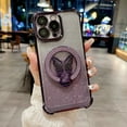 thumbnail image 1 of Kryonix for iPhone 15 Case Cute Butterfly Glitter Stand Magnetic Cover with Shockproof Camera Protection, Purple/Blue/Pink/Black, 1 of 7