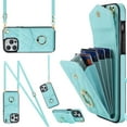 thumbnail image 1 of Kryonix for iPhone 13 Pro Max Wallet Case with Card Holder, PU Leather with Crossbody Lanyard Wrist Strap Kickstand Cover for Women Case,Purple/Pink/Blue, 1 of 9