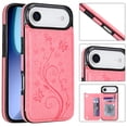 thumbnail image 1 of Kryonix for iPhone 17 Air Case Wallet for Women, Butterfly-Print 2-in-1 PU Leather Wallet with Card Holder and Stand, Shockproof  Anti-Slip Scratch-Resistant Protective Phone Cover, Purple/Pink, 1 of 10