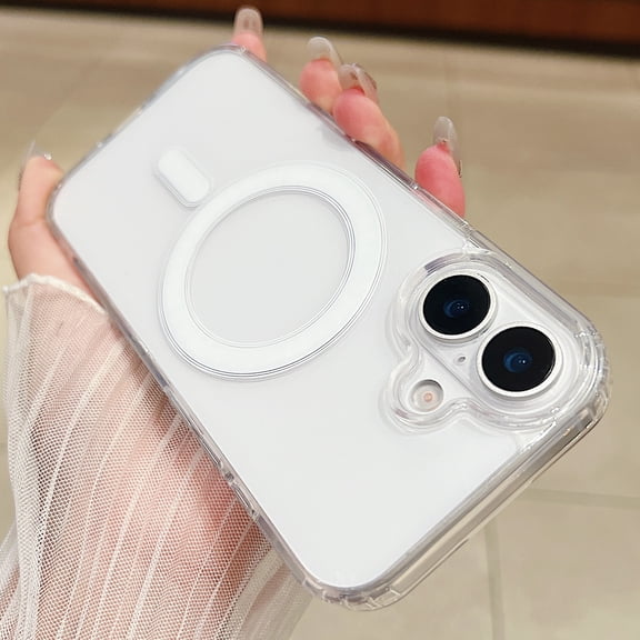Kryonix For iPhone 17 Case, MagSafe-Compatible, Transparent Shock-Absorbing Protective Cover, Clear Magnetic Phone Shell with Strong Drop Defense,Clear