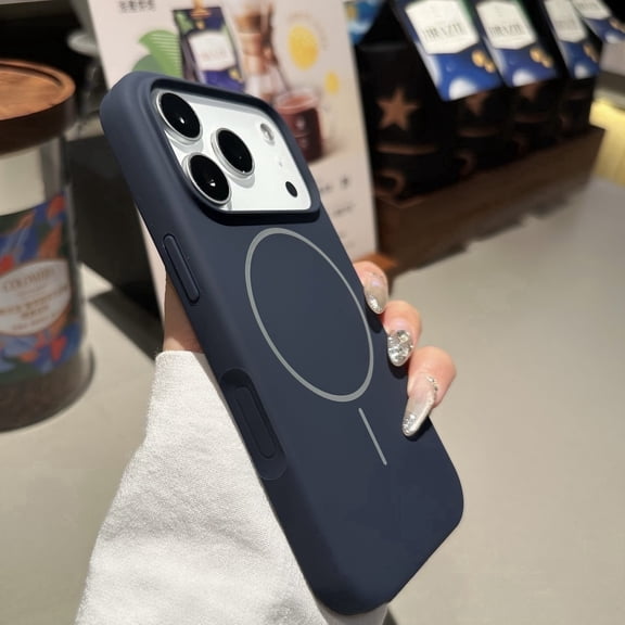 for iPhone 17 Pro Case Liquid Silicone Slim Magnetic Protective Shell with Integrated Camera Protection Button, MagSafe Compatibility
