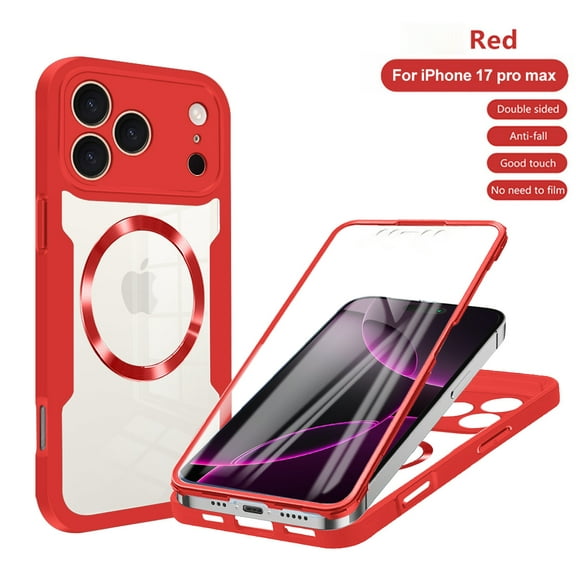 Kryonix for iPhone 17 Pro Max Case 3 in 1 Heavy Duty Drop 360 Degree Protection Full Body Rugged Shockproof/Dust Proof 3-Layer Military Protective Tough Durable Cover,Red/Black