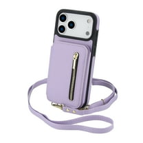 Kryonix for iPhone 17 Pro Max Case Wallet Crossbody,Wallet Case Purse with RFID Blocking 6 Card Holders, Flip Folio Leather Cover with Lanyard Wristlet Strap Women Lady, Pink/Purple/Black
