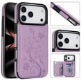 thumbnail image 1 of Kryonix for iPhone 17 Pro Max Case Wallet for Women, Butterfly-Print 2-in-1 PU Leather Wallet with Card Holder and Stand, Shockproof  Anti-Slip Scratch-Resistant Protective Phone Cover, Purple/Pink, 1 of 10