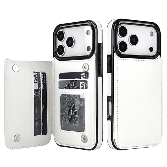 Kryonix for iPhone 17 Pro Max Wallet Case with Card Holder, PU Leather Kickstand Card Slots Case, Double Magnetic Clasp and Durable Shockproof Cover