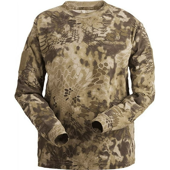 Kryptek Men's Stalker Long Sleeve T-Shirt Cotton Highlander Camo Large