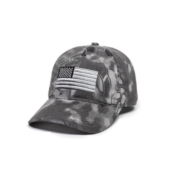 Kryptek Raid Camo American Flag Dad Hat – Low Profile Unstructured Baseball Cap, Adjustable Hook-and-Loop, One Size