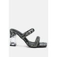 thumbnail image 1 of Krypton Marble Print Clear Block Heel Sandals, 1 of 10