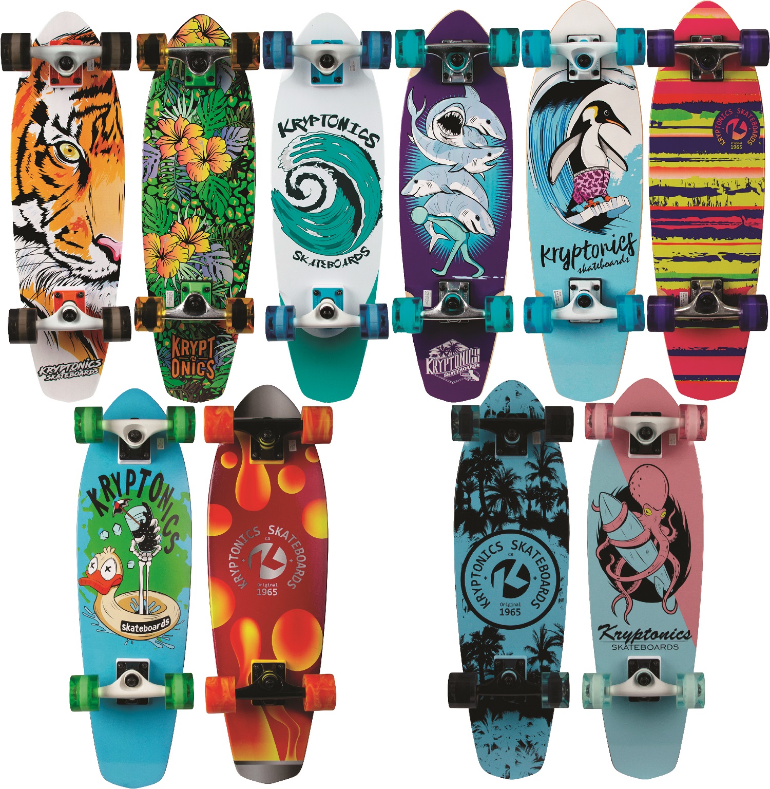 Kryptonics 28 In. Complete Cruiser Skateboard (28 In. x 8 In.) - Wave of Life - image 1 of 8