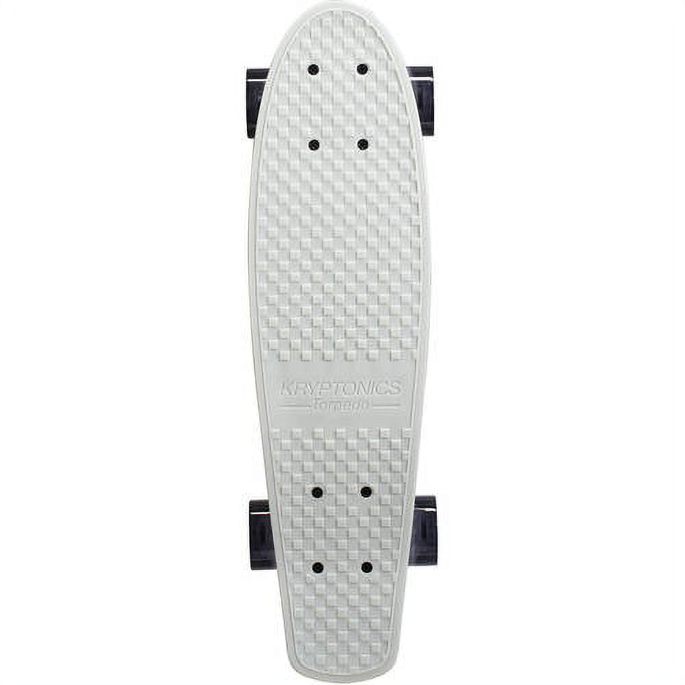 Kryptonics Original Torpedo Complete Skateboard (22.5" x 6"), Light Gray