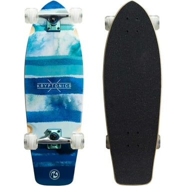 Kryptonics Super Fat Cruiser Complete Skateboard ("30.5'' x 9.75'') - Blue-Fish