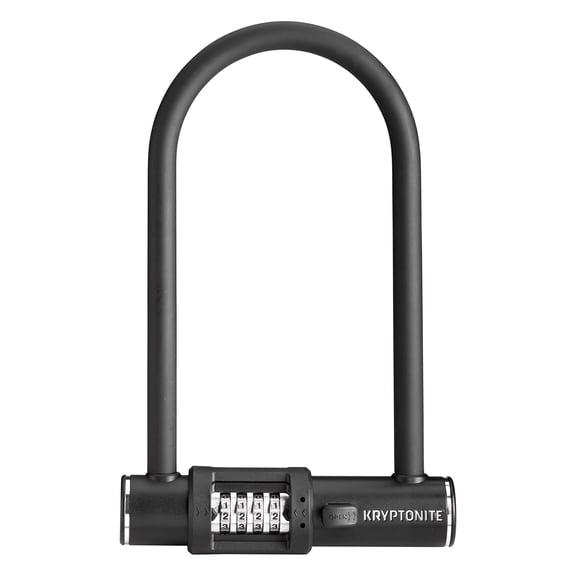 Kryptonite Combo Bike U-Lock Standard, Anti-Theft Security Bicycle Lock, 12mm Steel Shackle, 4-Digit Resettable Combination U Lock for Scooter Road Mountain Bikes