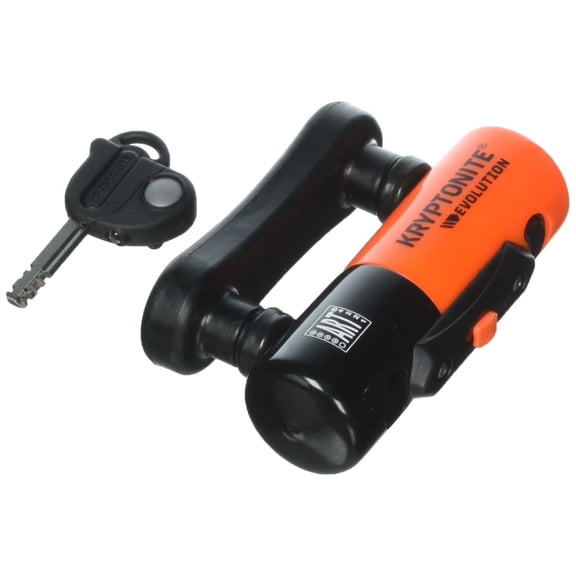 Kryptonite Evolution Compact Disc Lock, 13mm Hardened Max-Performance Steel Shackle, Sold Secure Gold and Art 4-Star, High-Security Anti-Theft Orange Bike Lock, Includes 3 Stainless Steel Keys