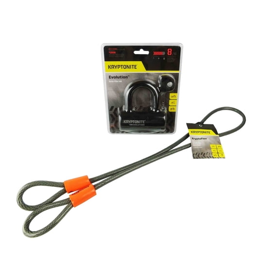 Kryptonite Evolution Series 4 Disc Lock Black and 410 4 ft Looped cable