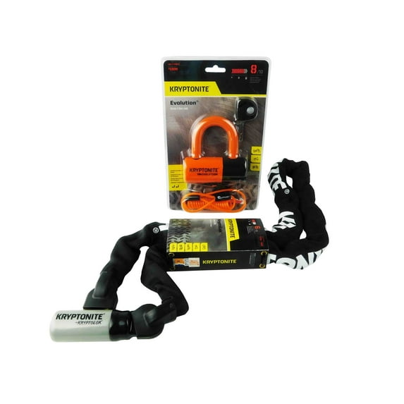 Kryptonite Evolution Series 4 Disc Lock Orange 915 w/ 5ft Integrated Chain