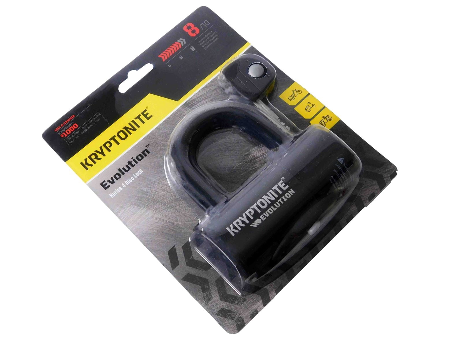 Kryptonite Evolution Series 4 Disc Lock Black Key with LED Light ...