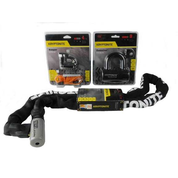 Kryptonite Keeper 5-S2 Disc Lock Black and 915 5ft Integrated Chain w/Disc Lock