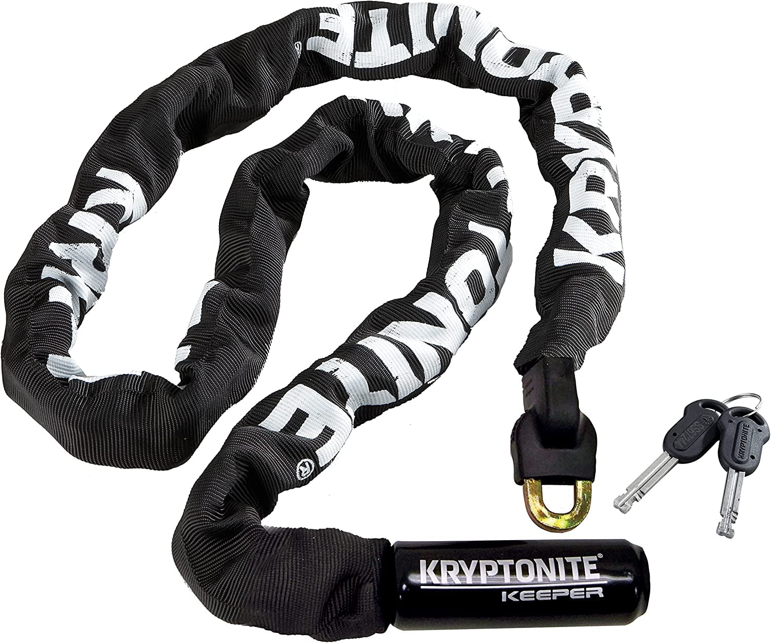 Kryptonite Keeper 712 Bike Chain Lock, 4 Feet Long Heavy Duty Anti-Theft Bicycle Chain Lock with Keys for Bike, Motorcycle, Scooter, Bicycle, Door, Gate, Fence,Black
